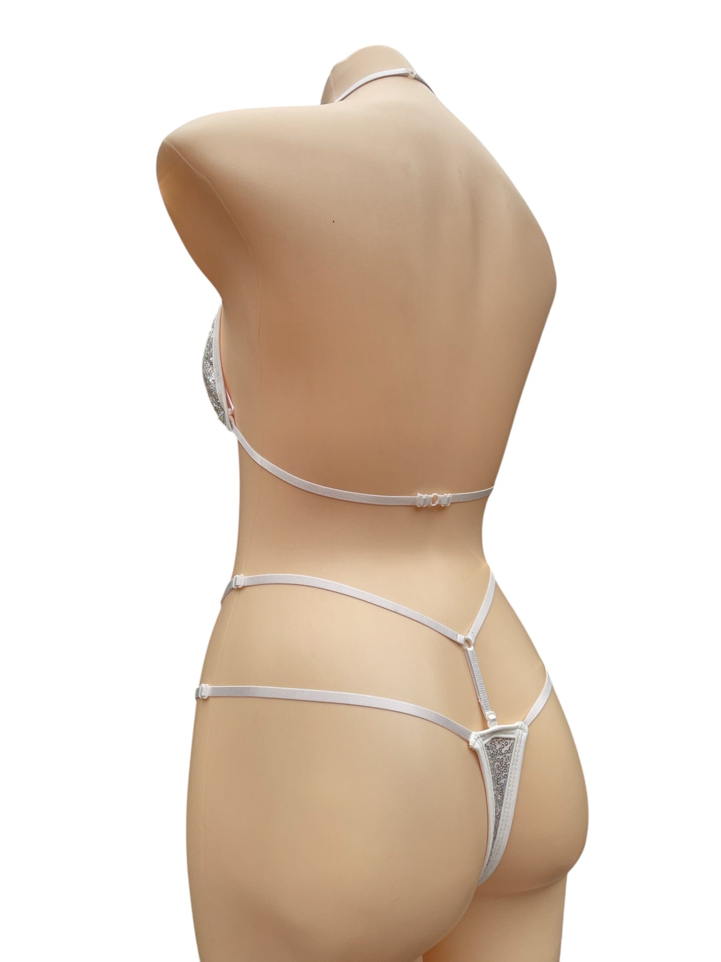 Goddess Bikini holographic silver - Adjustable