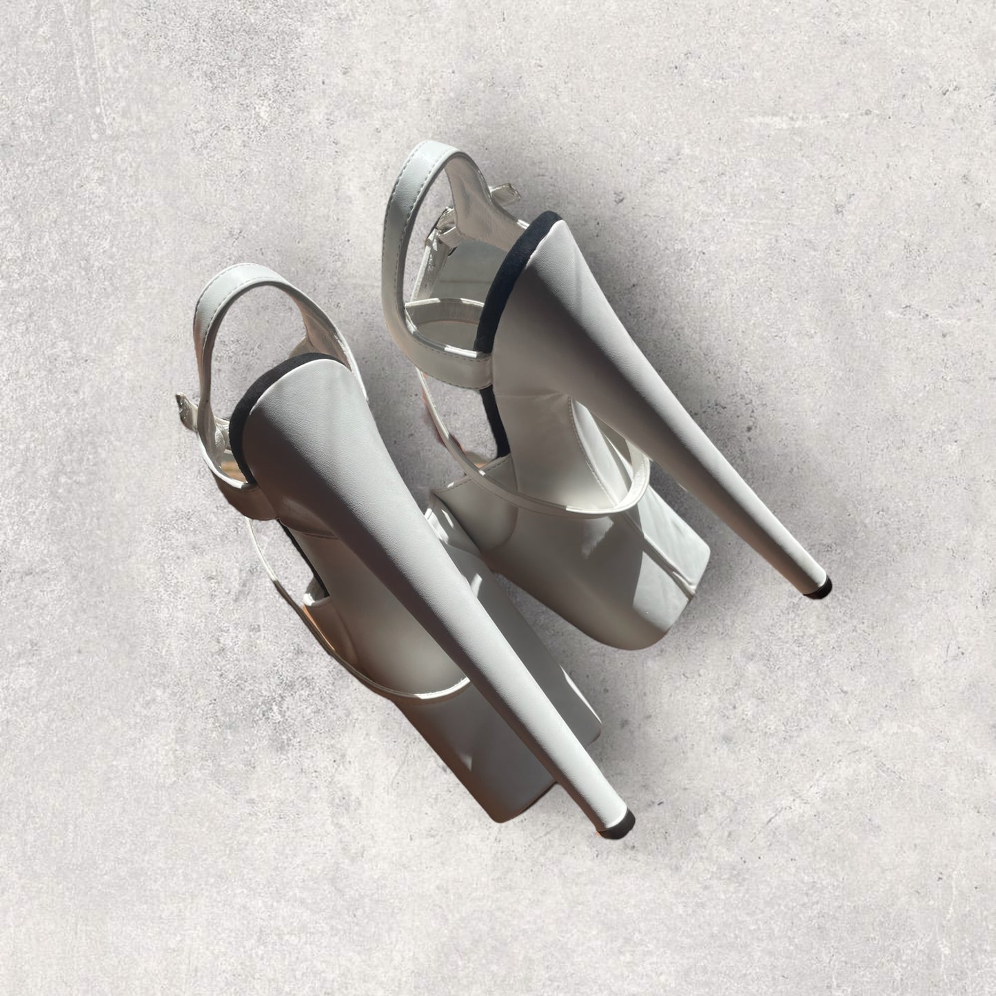 Matte white sandals 8 inch