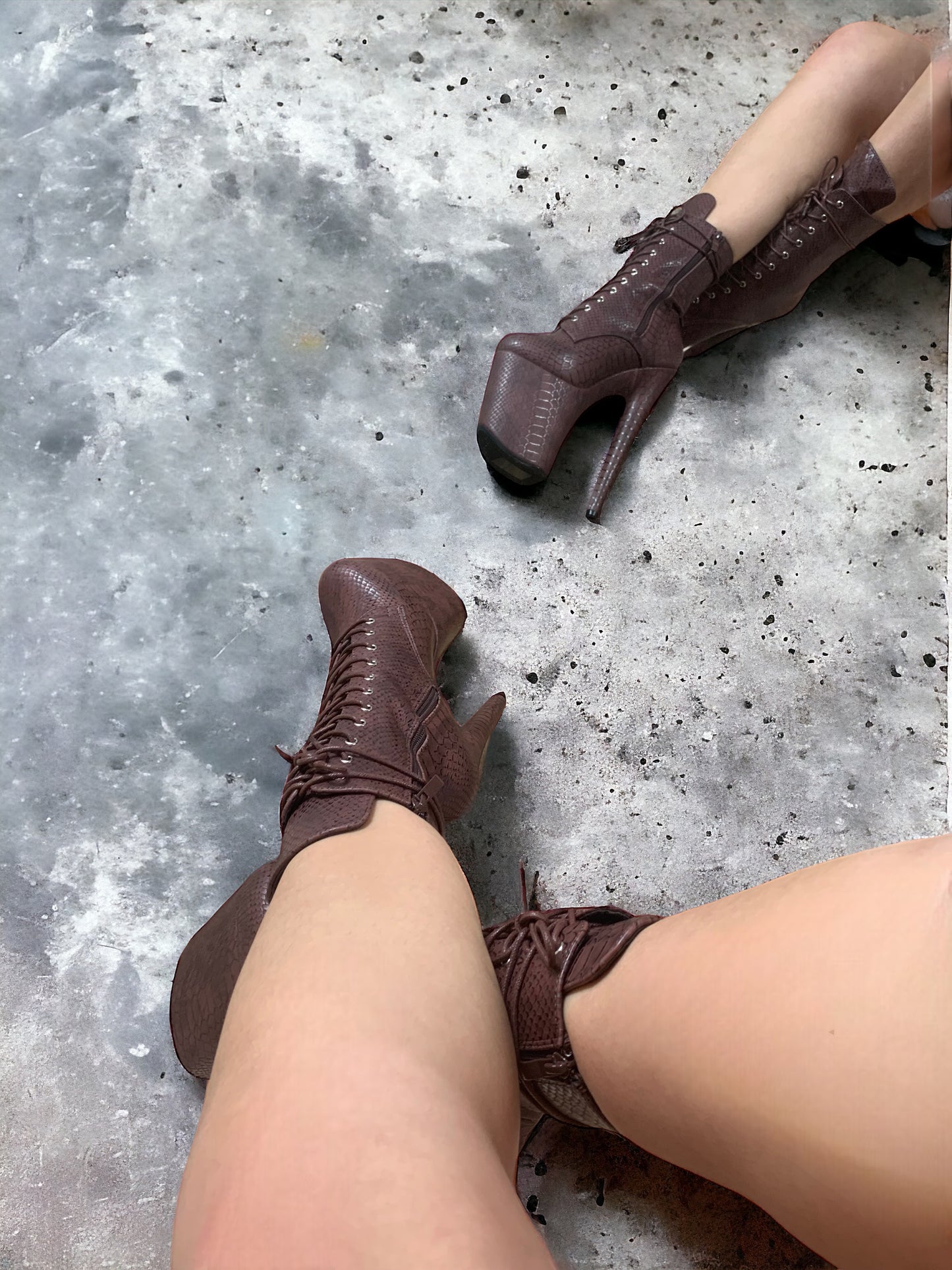 Brown snake - 8 inch ankle boots