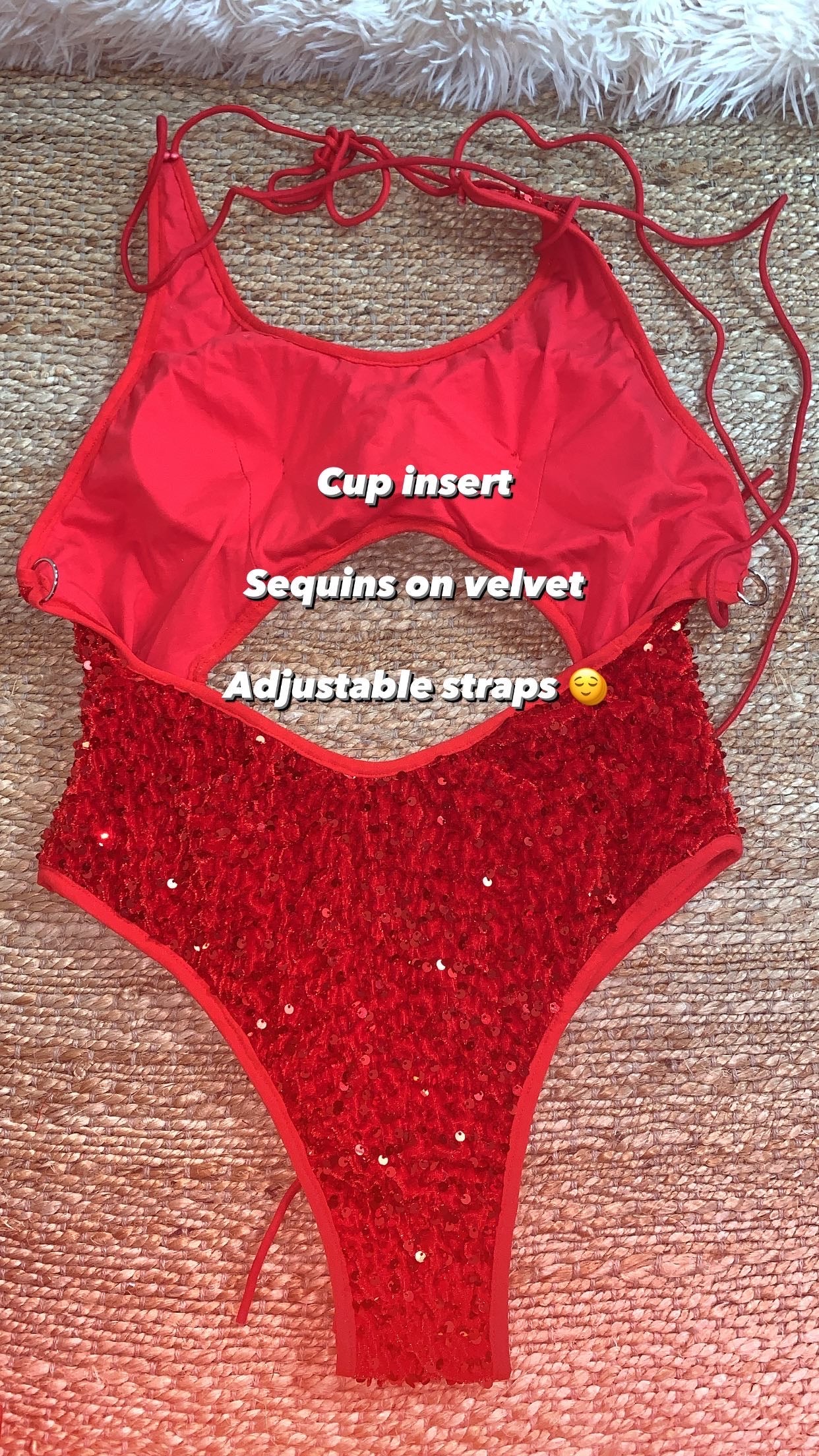 Red sequin pole bodysuit