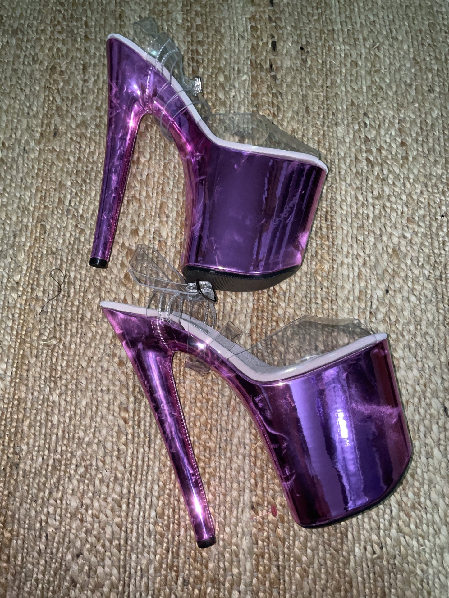 Purple cloud sandal cross ankle straps