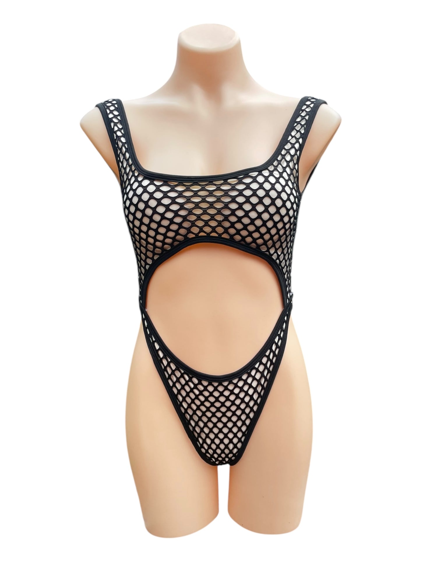 Black fishnet bodysuit