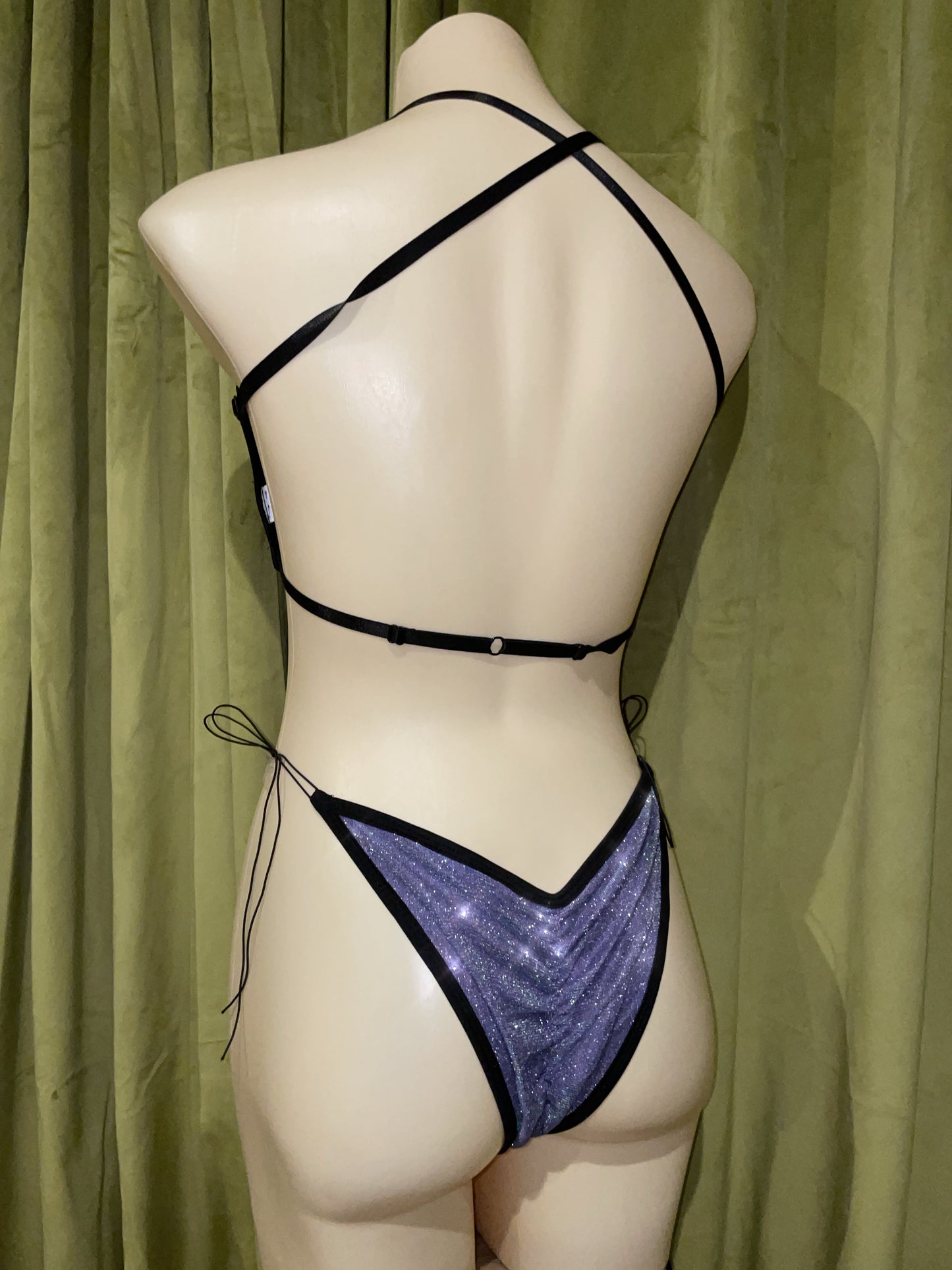 Coco bikini set - purple and green sparkles