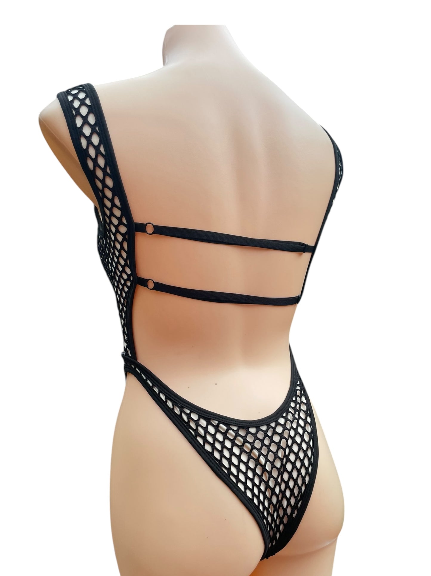Black fishnet bodysuit
