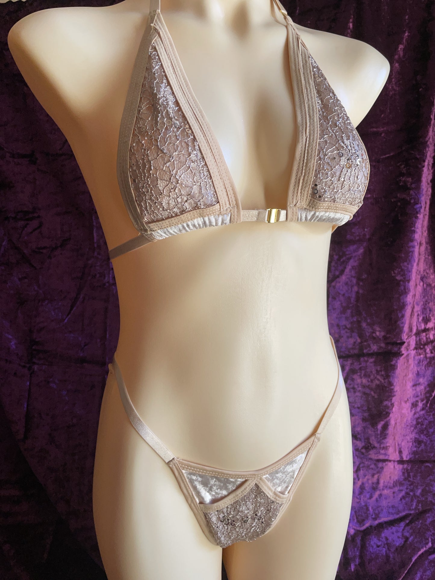 Desire Sequin lace bikini - gold