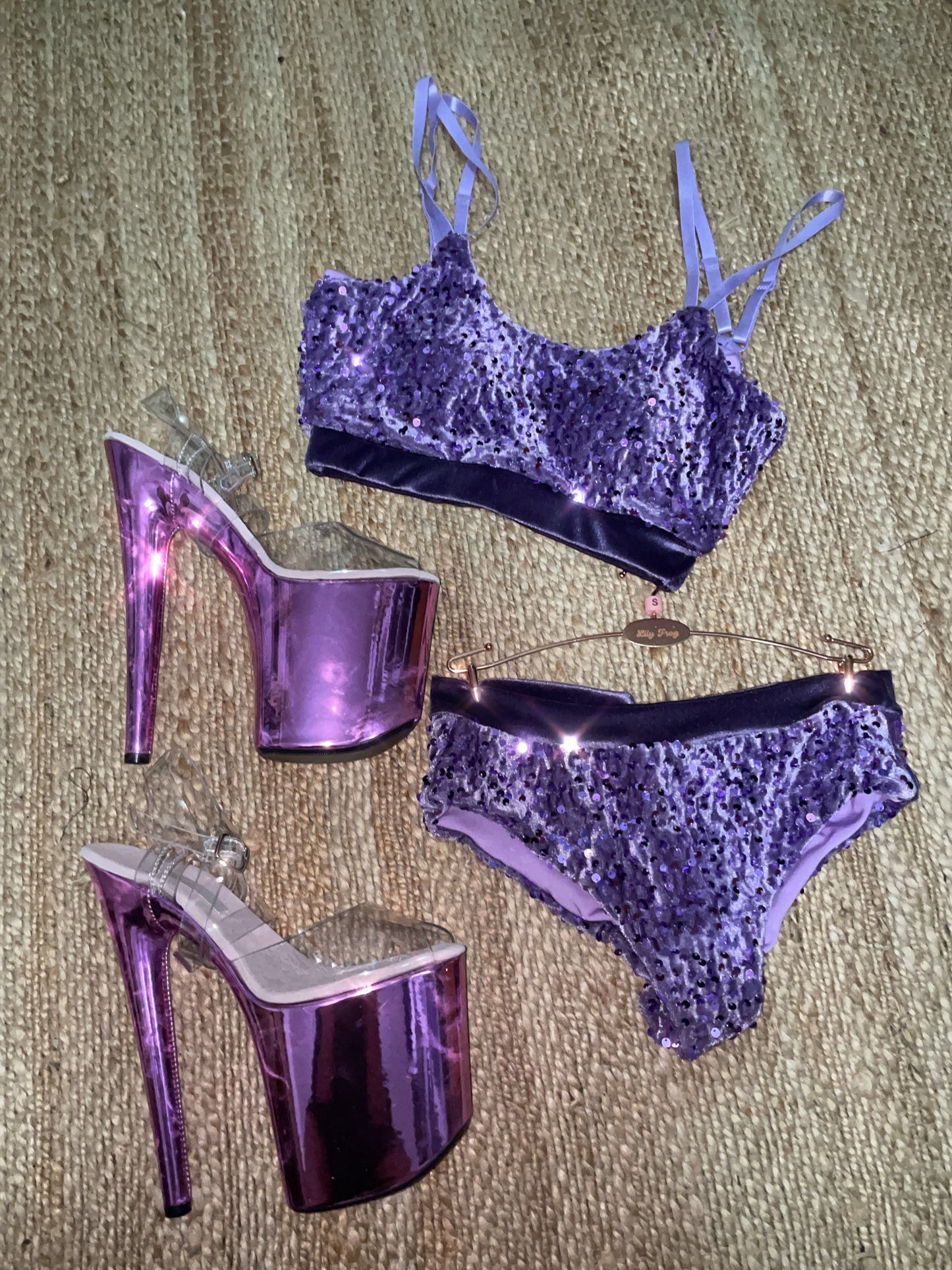 Purple cloud sandal cross ankle straps