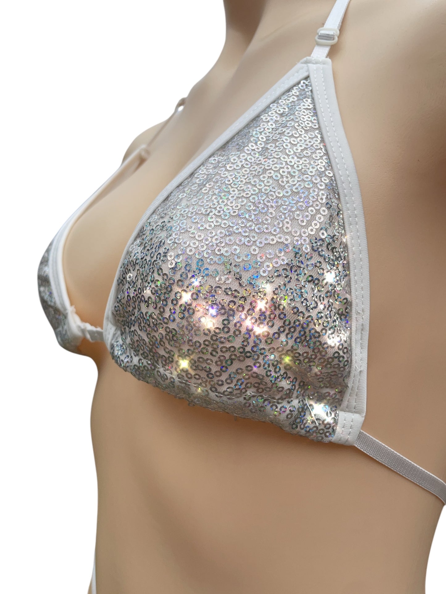Goddess Bikini holographic silver - Adjustable