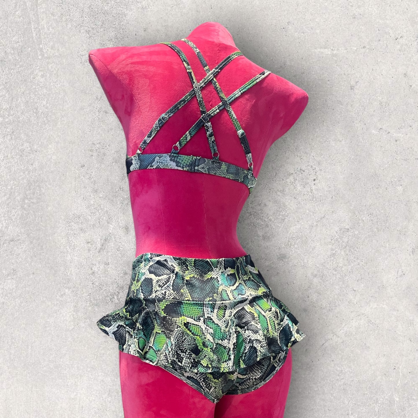Skort - snake print green