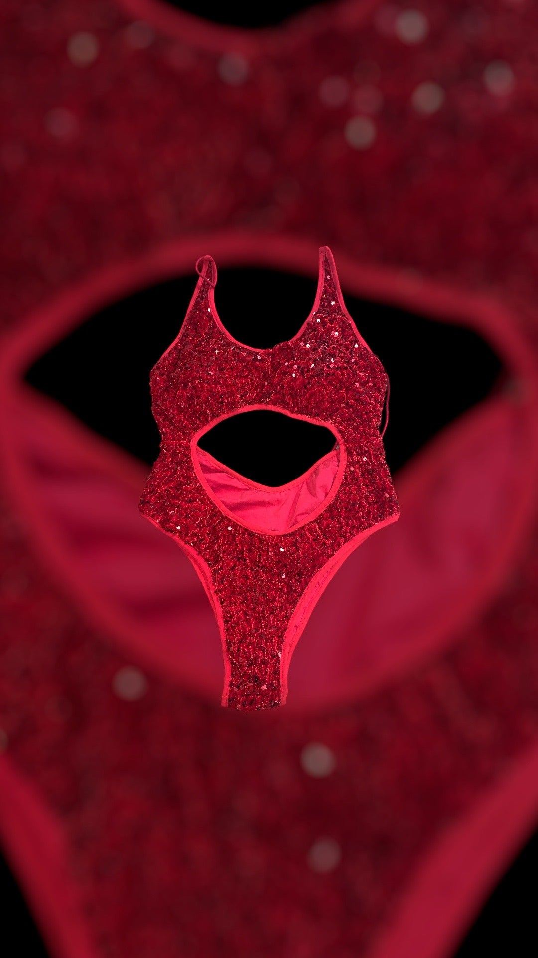 Red sequin pole bodysuit