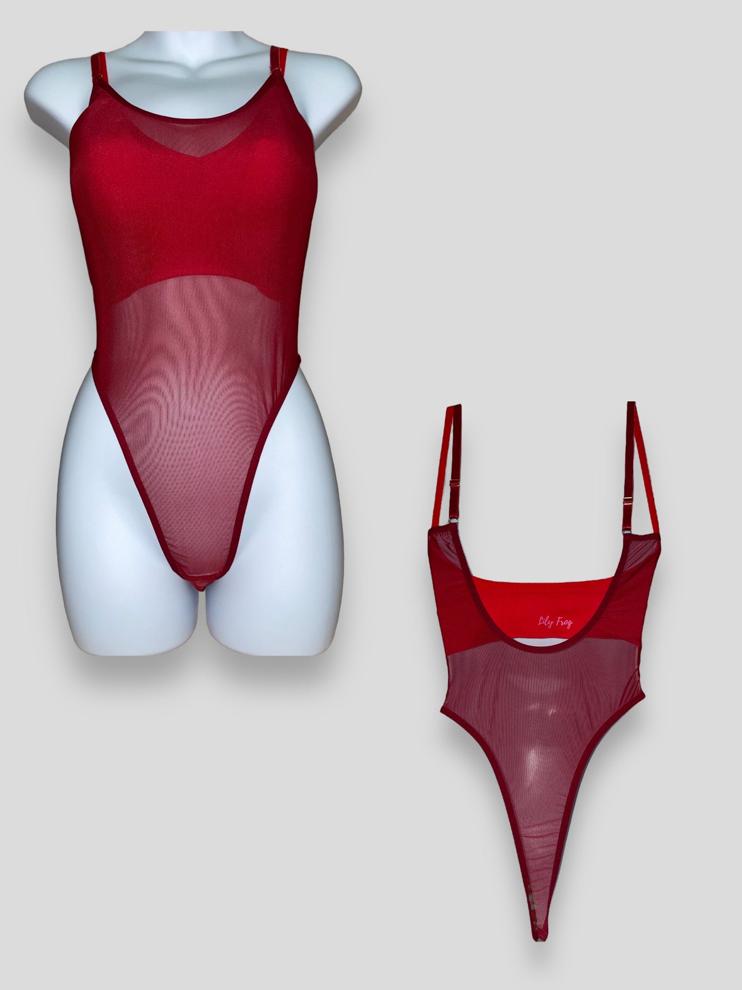 Red Mesh bodysuit