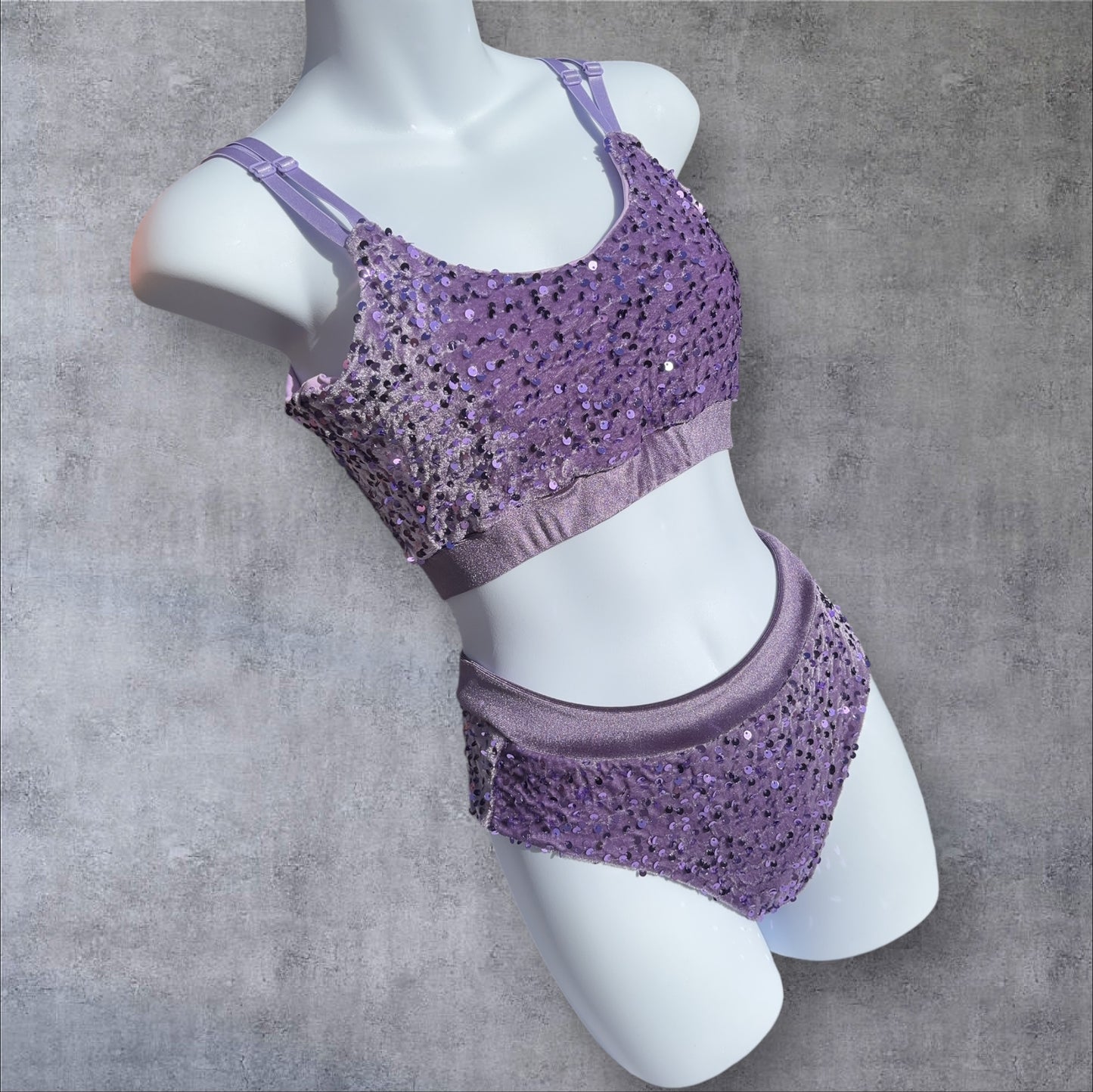 Laila Sequin pole bra - Lilac