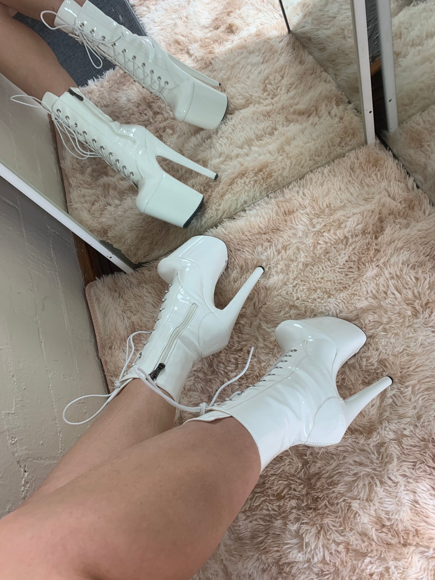 White ankle boots