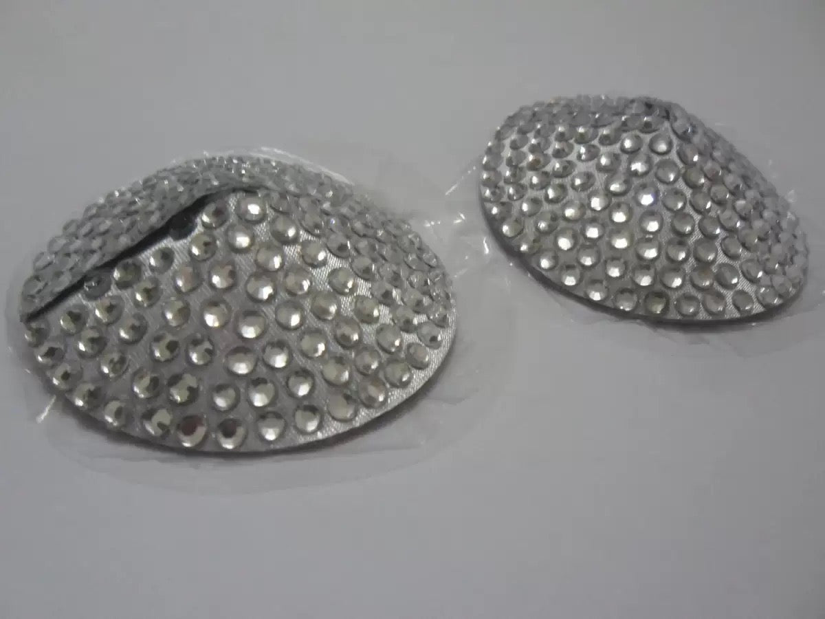 Rhinestone pastie cone - white