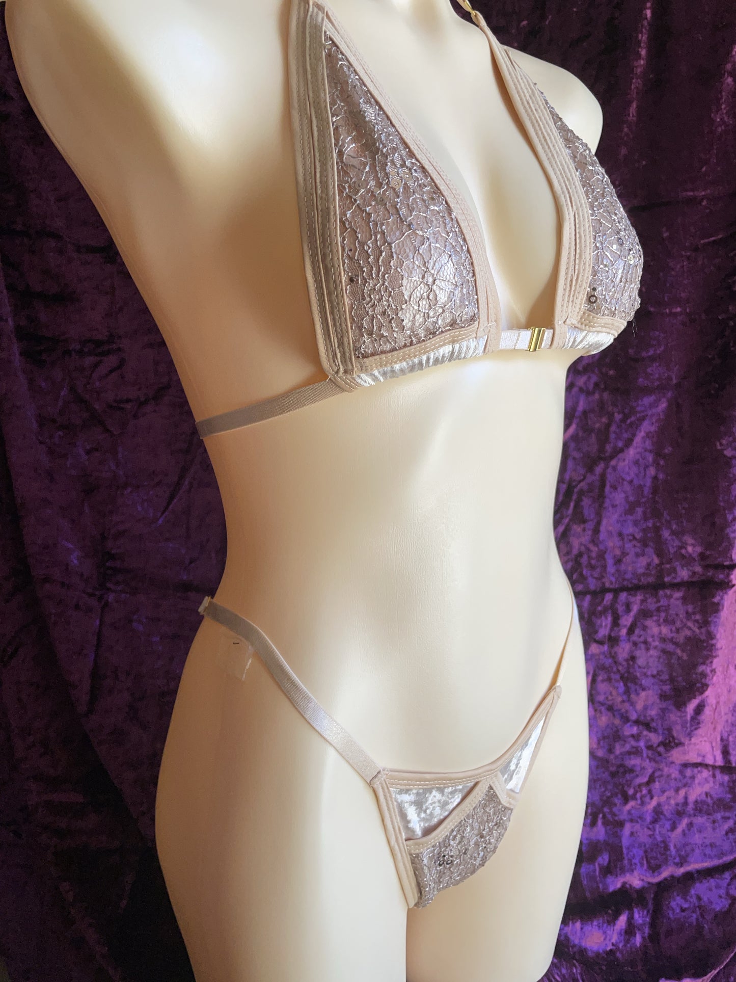 Desire Sequin lace bikini - gold