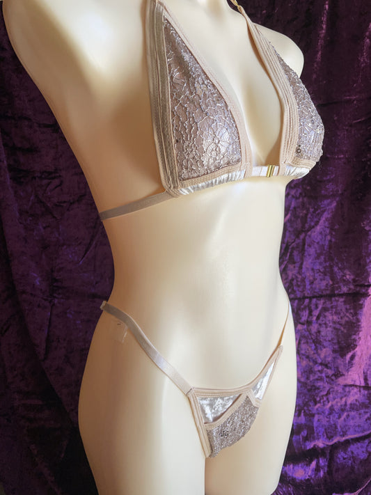 Desire Sequin lace bikini - gold