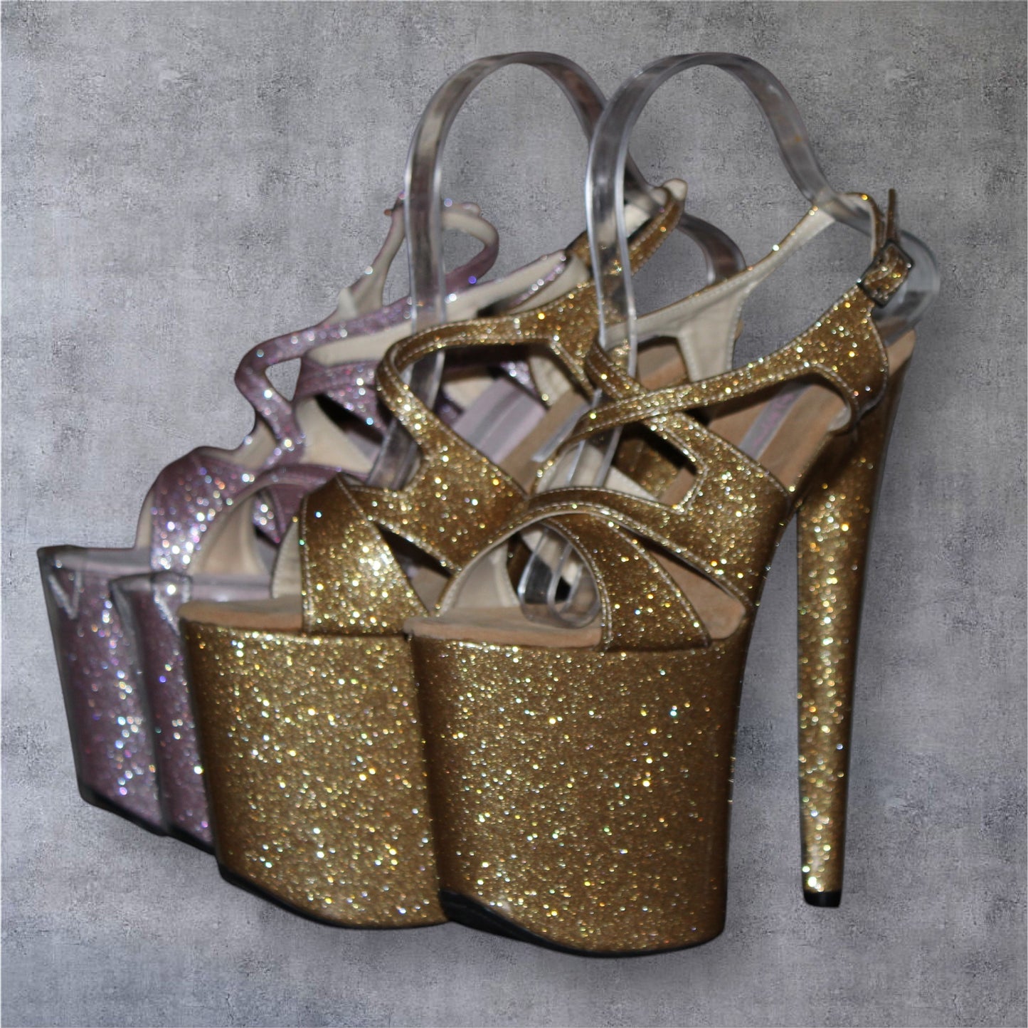 Butterfly straps sandals glitter gold [make to order only]