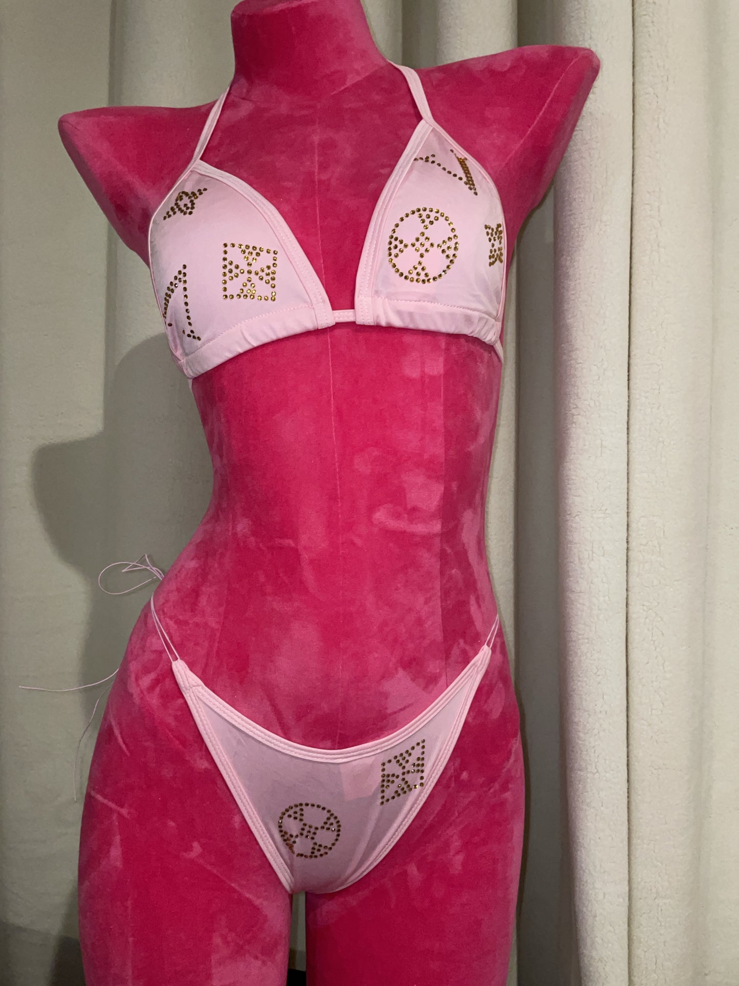 bling bikini - baby pink V