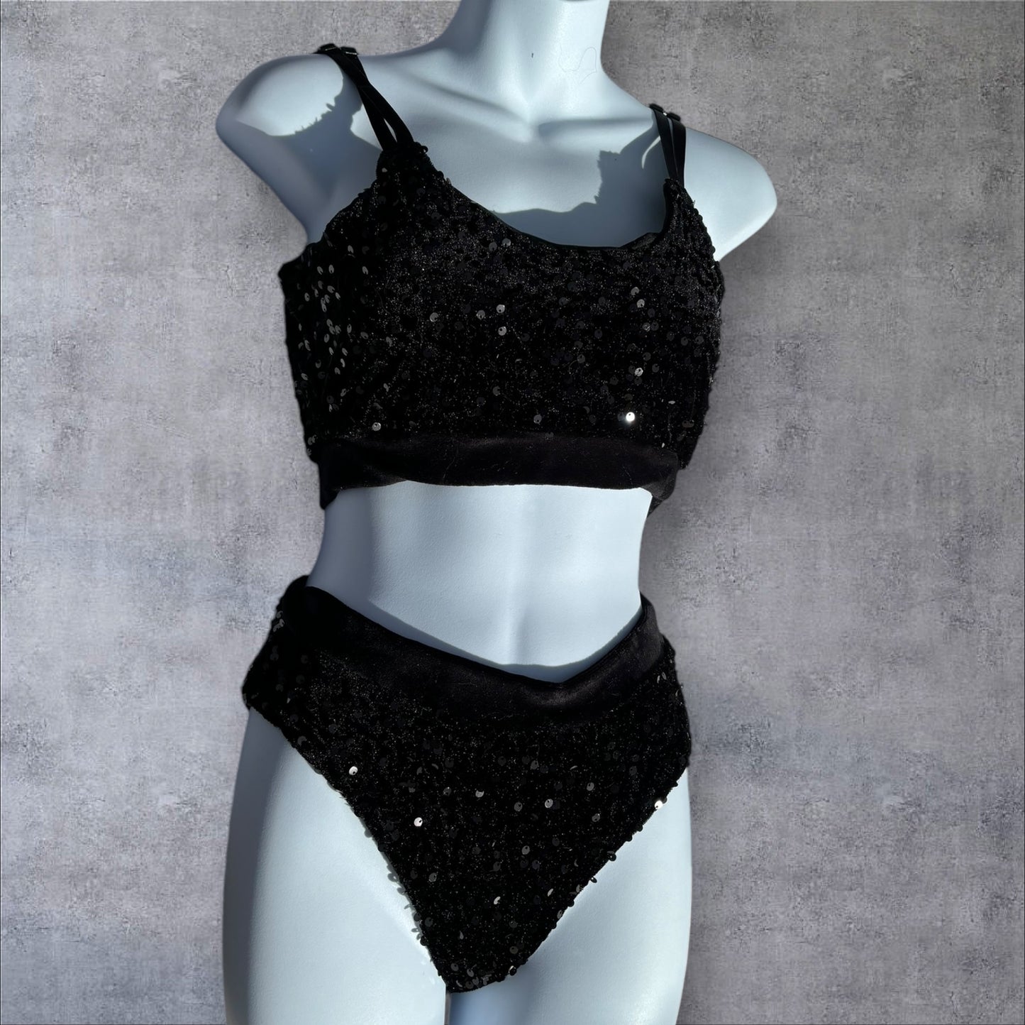 Sequin pole shorts - Black