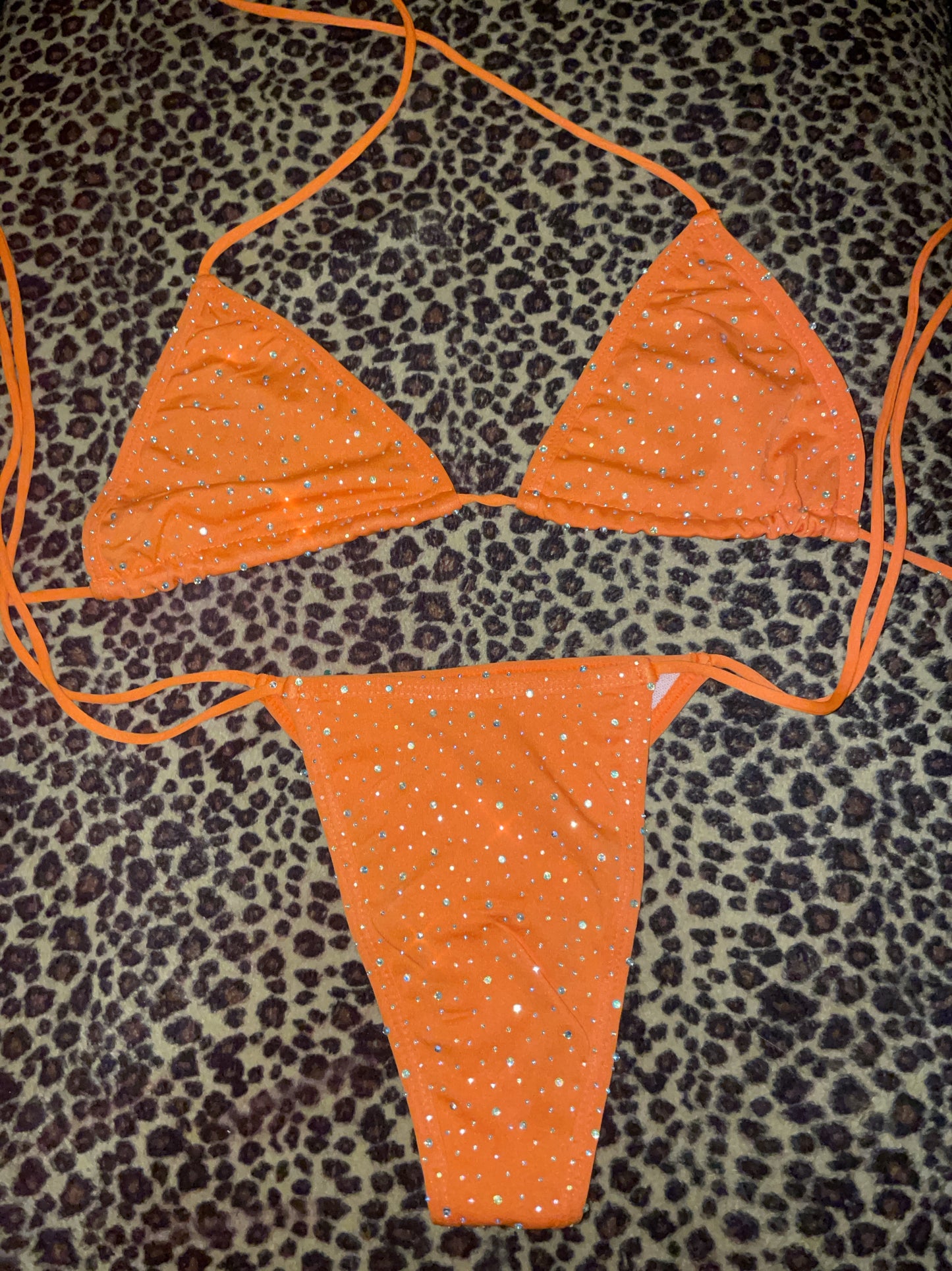Rhinestone bikini Orange