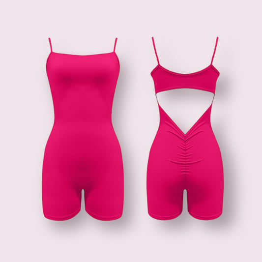 Hot pink bodysuit scrunch bum