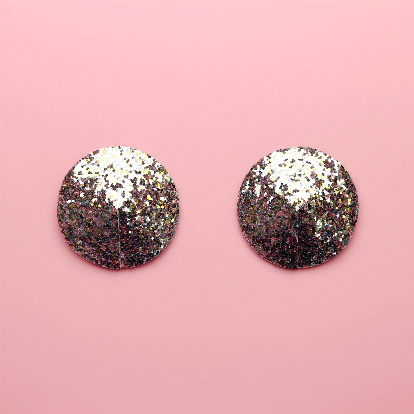 Silver glitter pasties - round reusable