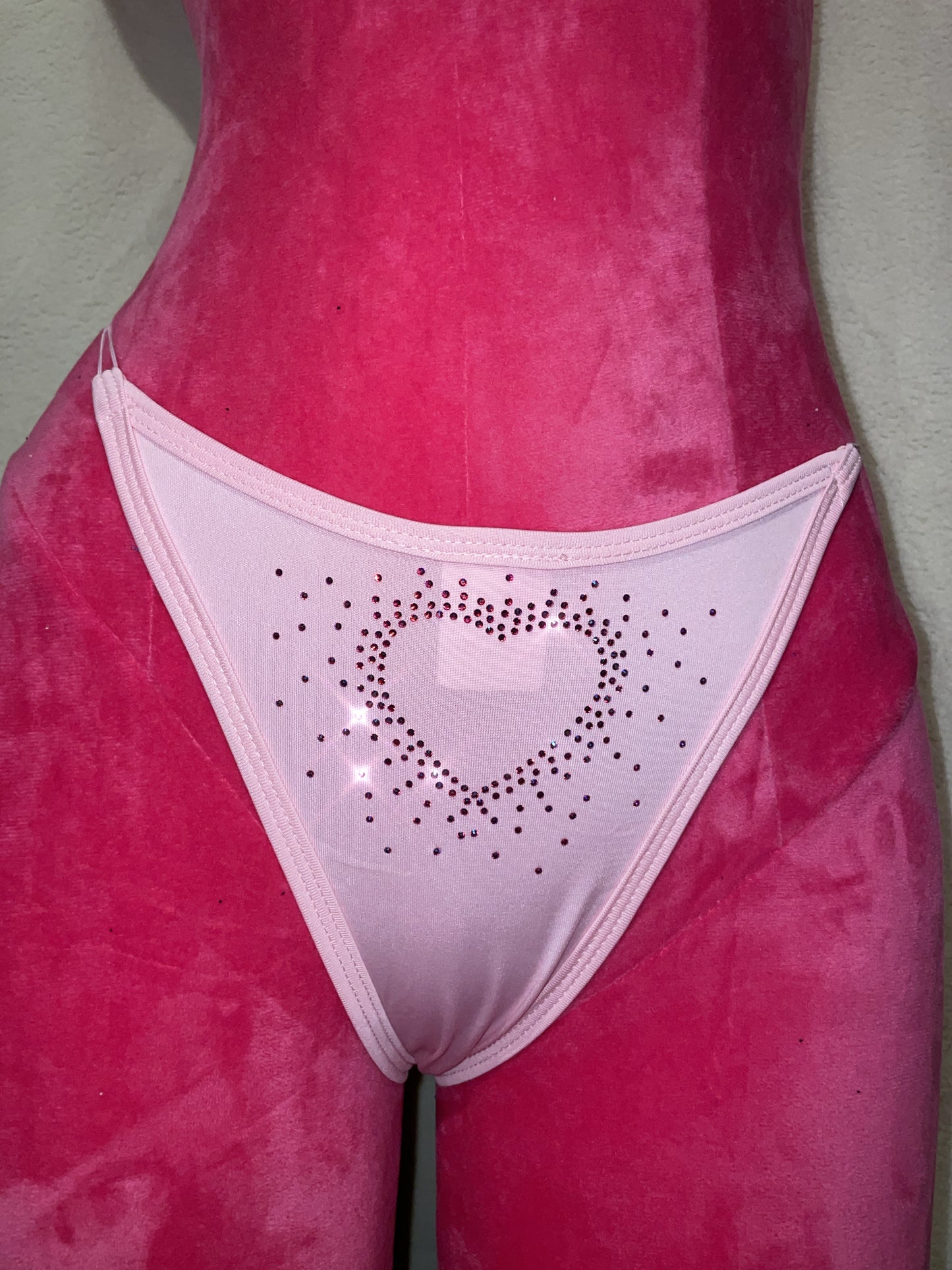 bling bikini - baby pink love heart