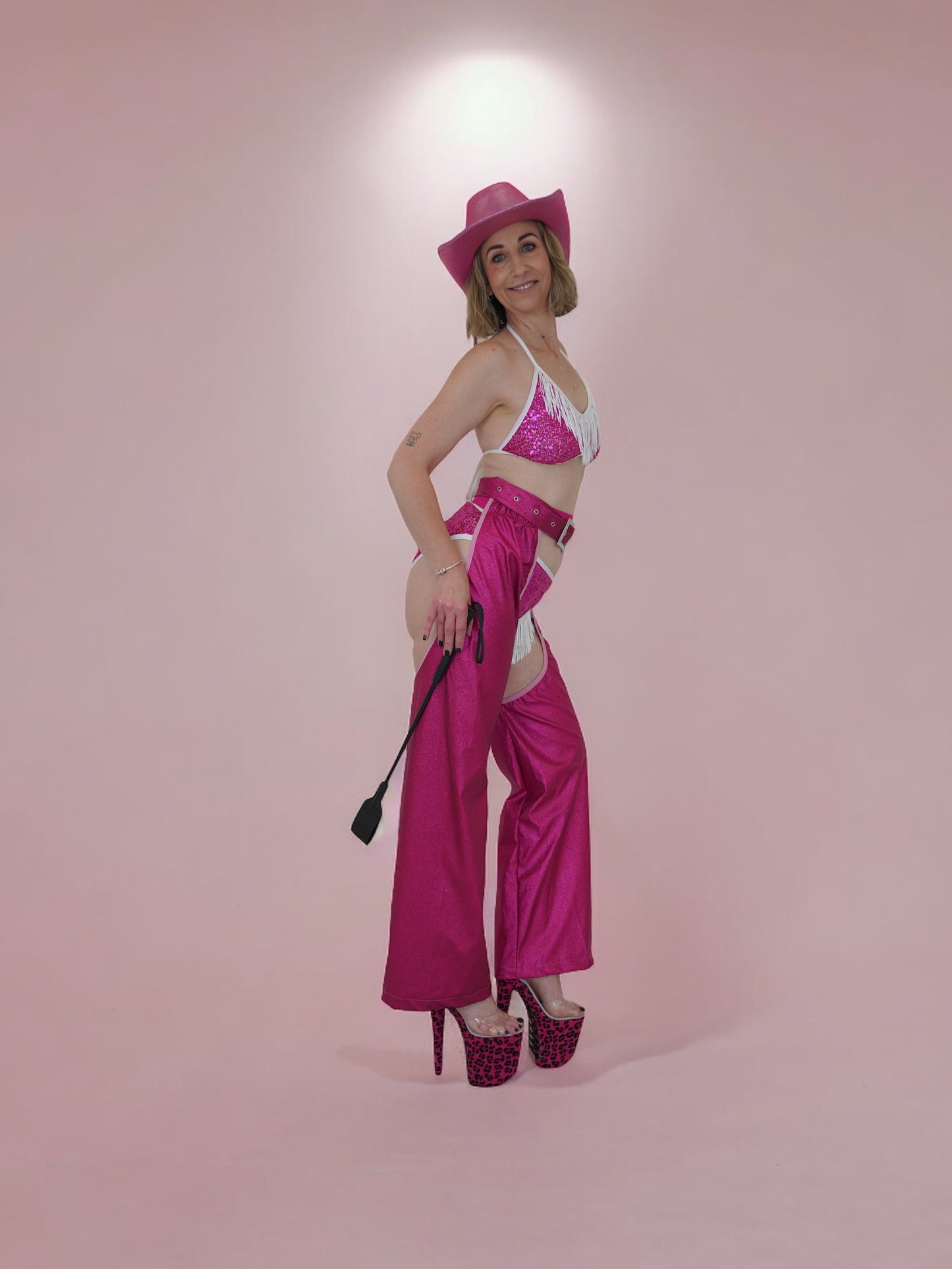 Tussle cowgirl two-piece pink sequin set
