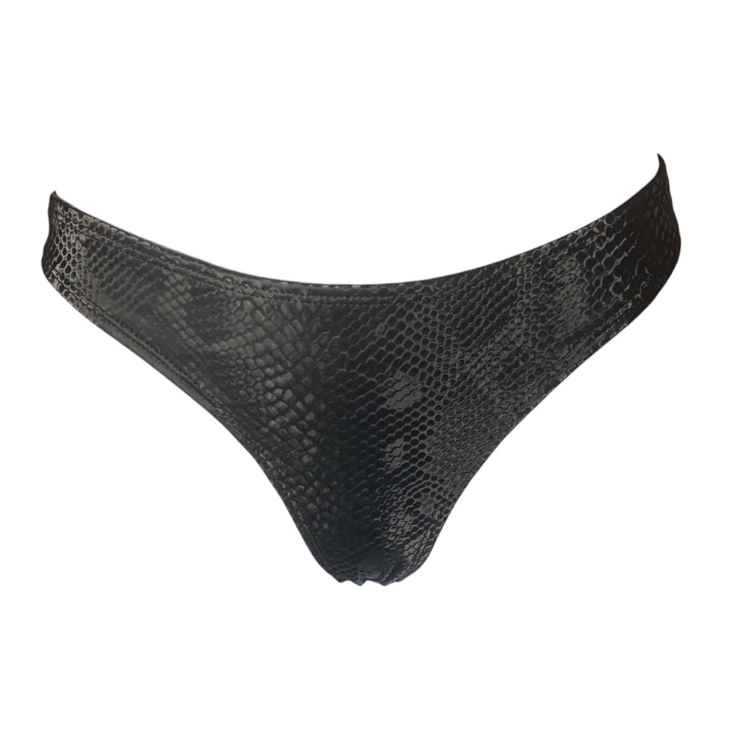 Grey Snake print PU thong