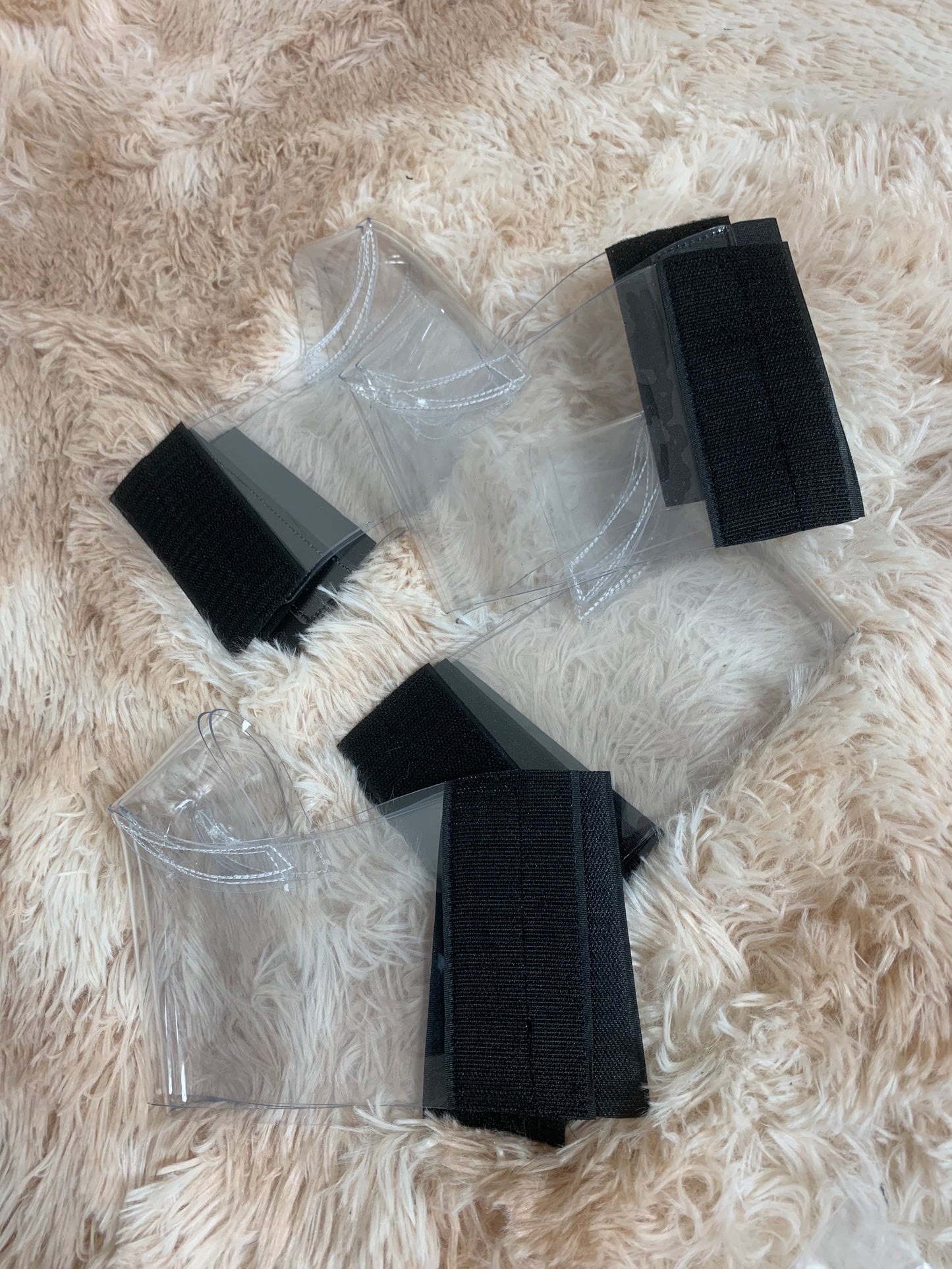 Clear boots protector black Velcro - 8 inch