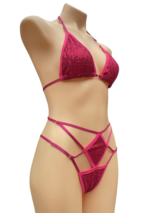 Goddess Bikini hot pink - Adjustable