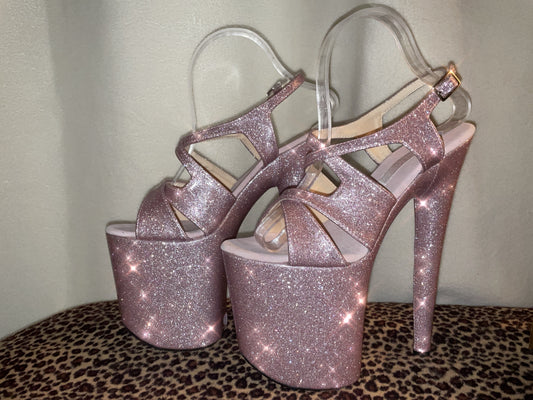 Butterfly straps sandals glitter pink [make to order only]