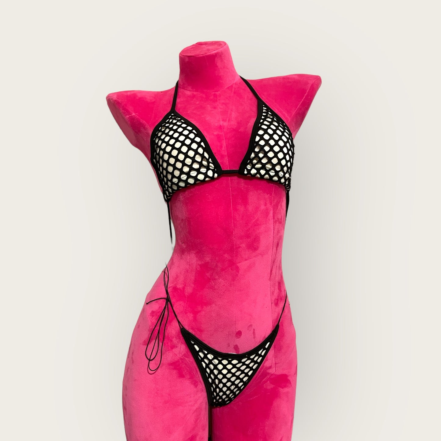 No slip Bikini black fishnet