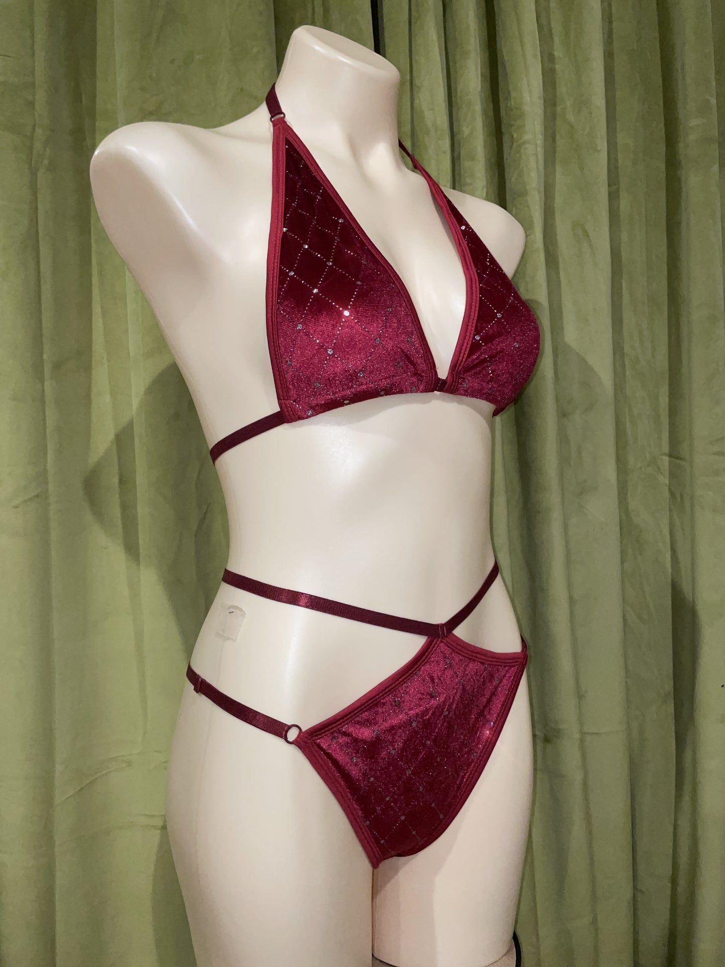Muse bikini - Velvet burgundy diamond