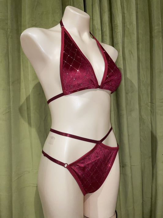 Muse bikini - Velvet burgundy diamond