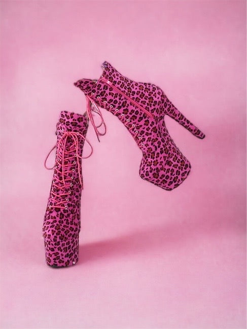 Hot Pink Safari ankle boots - 7 inch