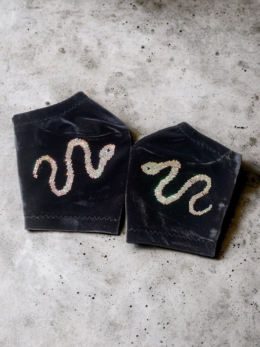 Velvet diamond snake shoe protectors