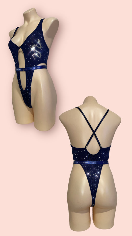 Blue bodysuit/snake