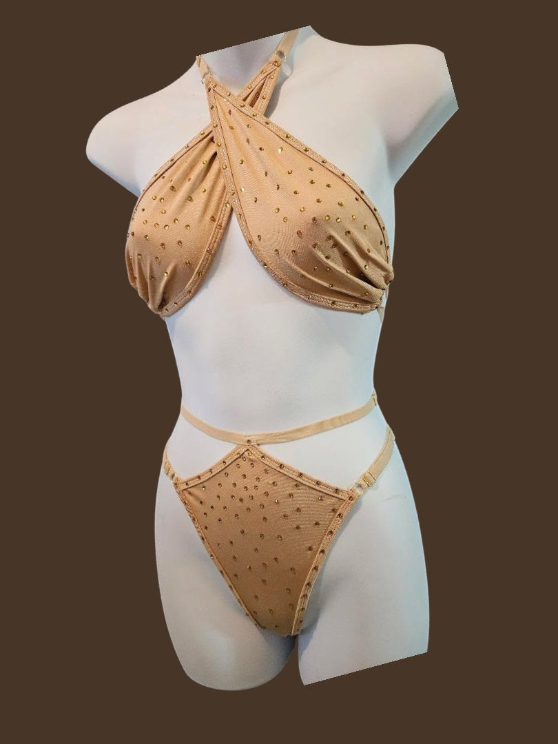 Moon goddess rhinestone bikini