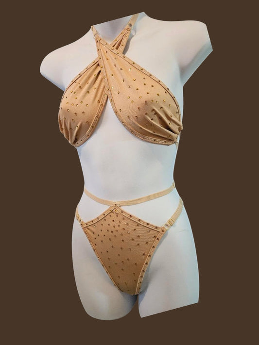 Moon goddess rhinestone bikini