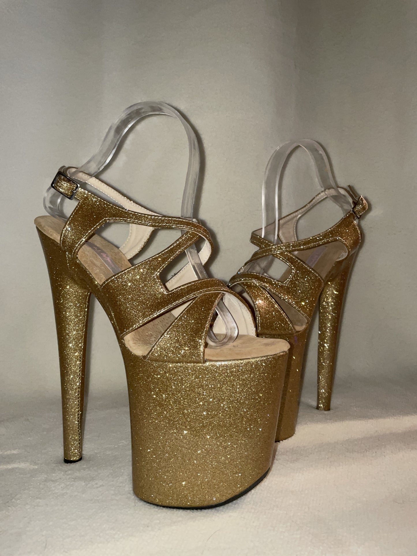 Butterfly straps sandals glitter gold [make to order only]