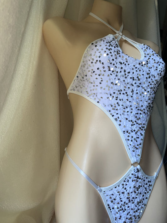 Syrena bodysuit I- white/silver