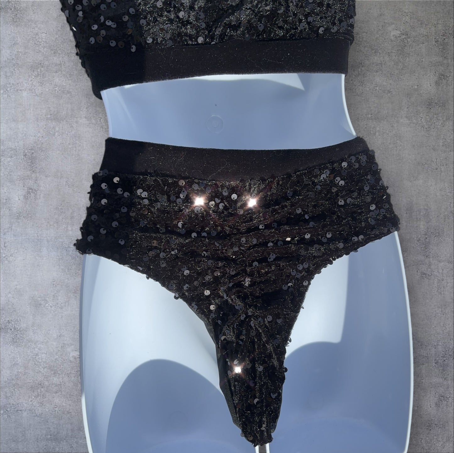 Sequin pole shorts - Black