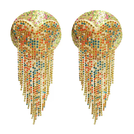 Rhinestone pastie gold