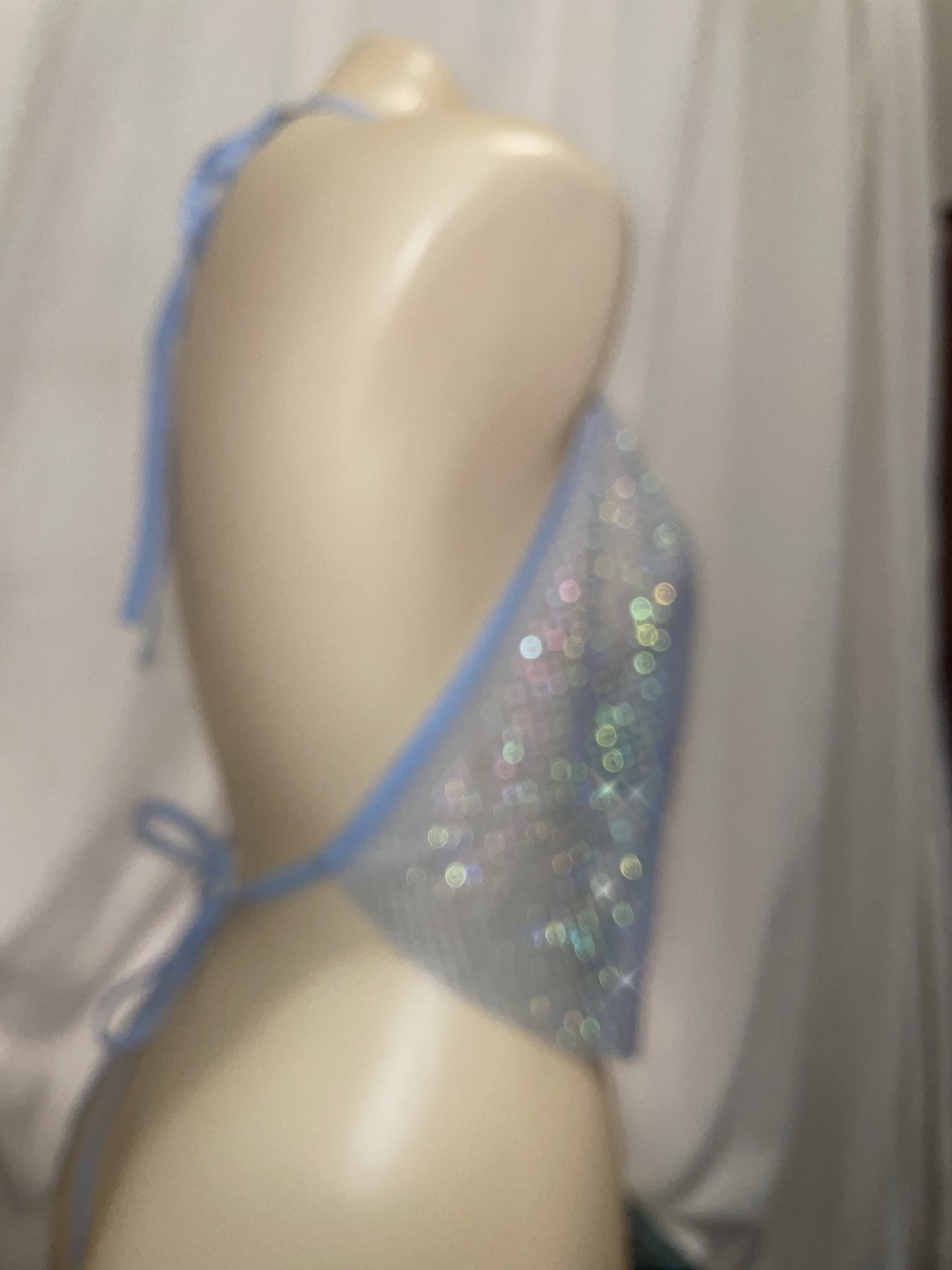 Fishnet Rhinestone tie top