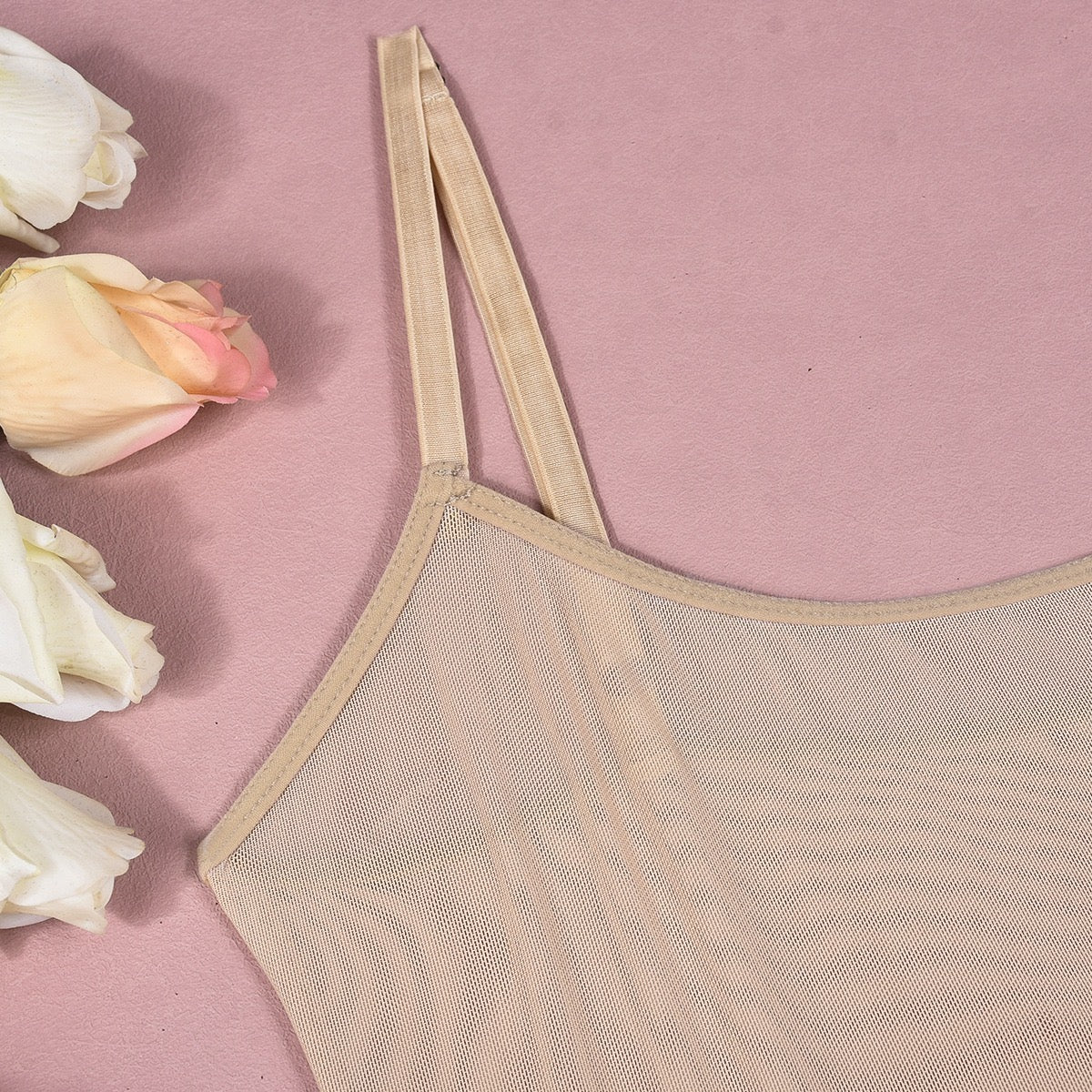 Mesh bodysuit - beige