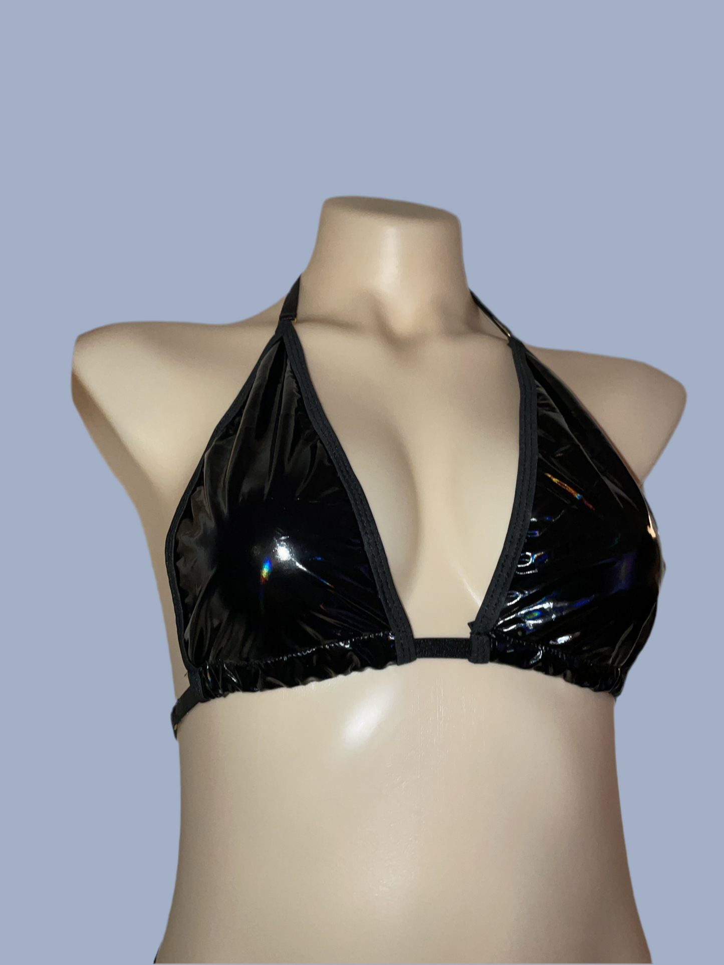 Adjustable faux leather bikini