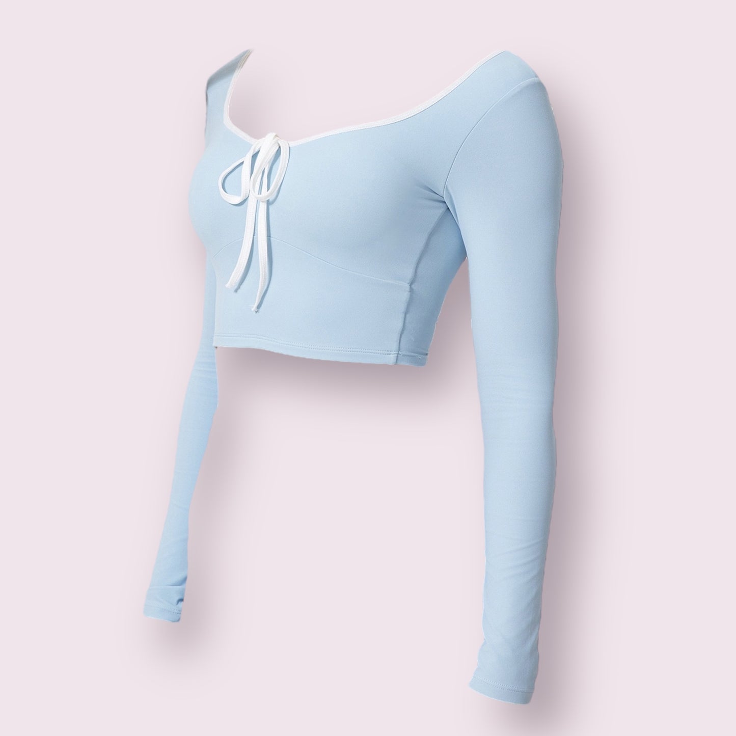 Baby blue long sleeve top - with bra padding