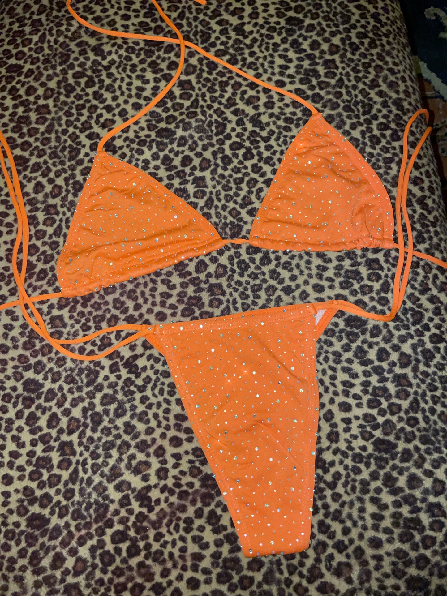 Rhinestone bikini Orange