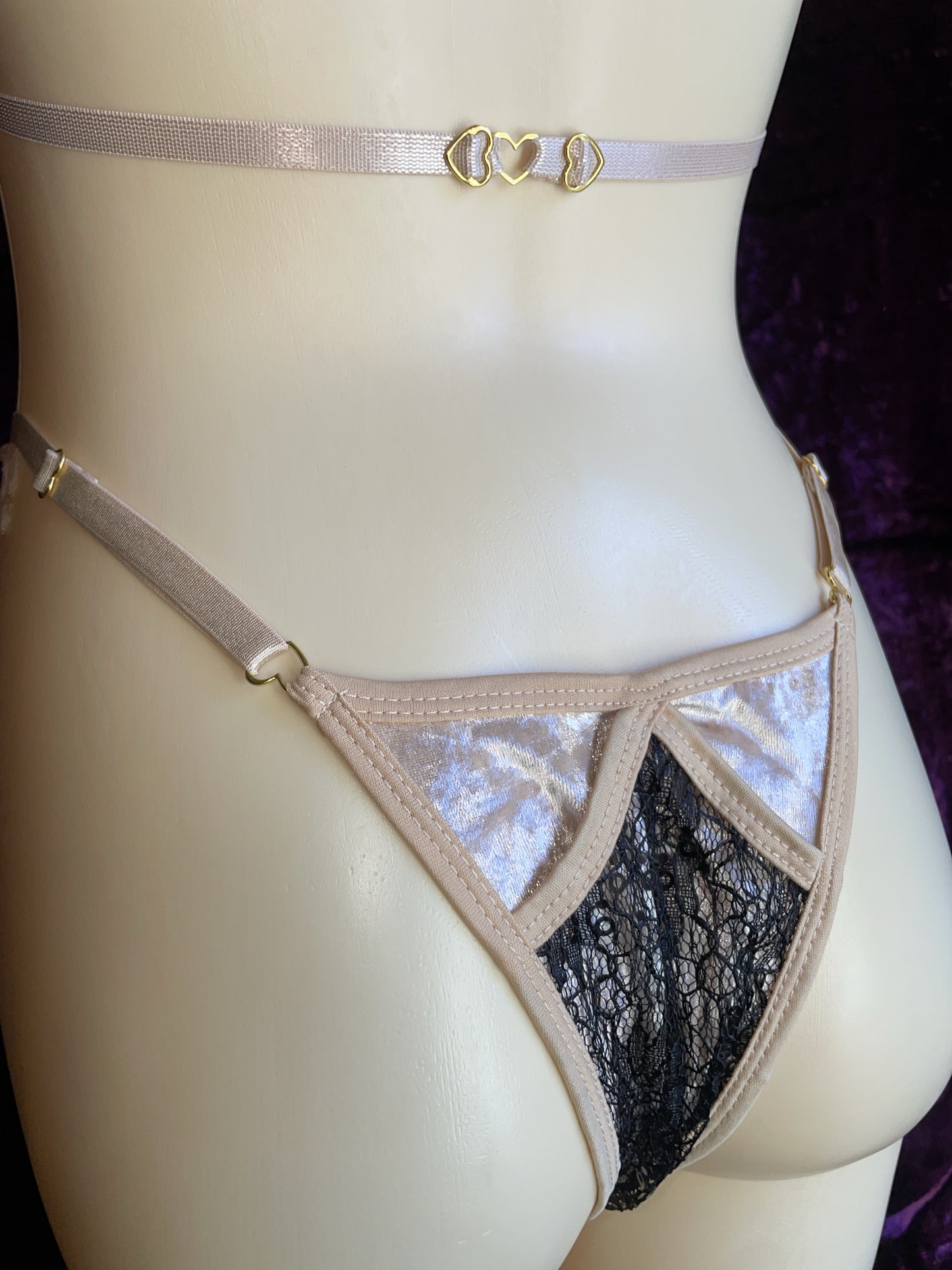 Desire Sequin lace bikini - black