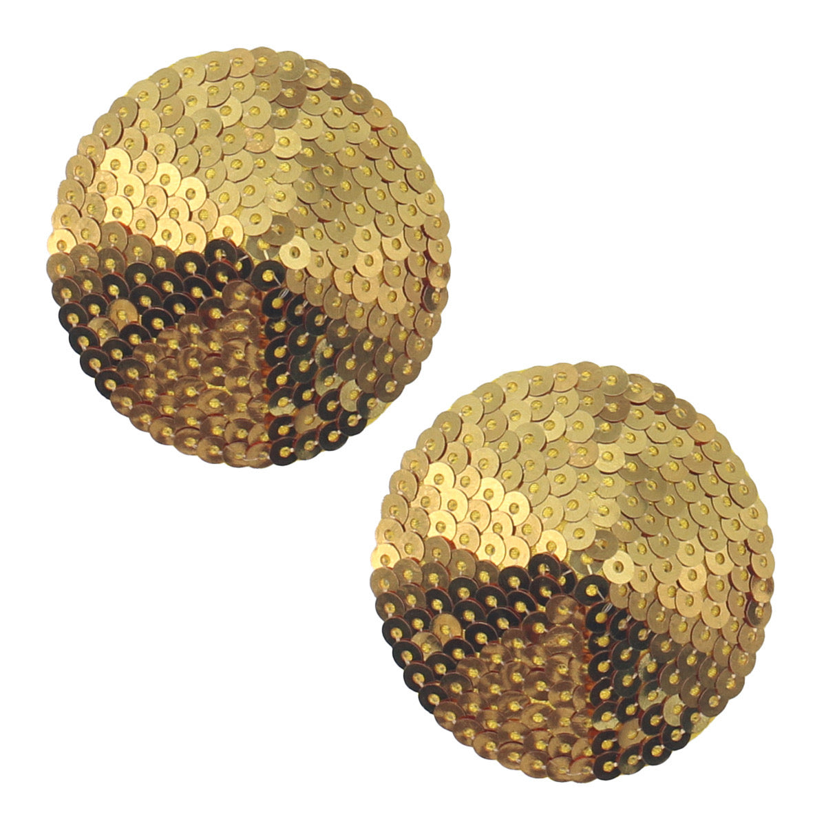 Gold sequin heart pasties with tussle - reusable